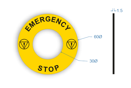 Emergency Stop Labels.  Pack of 10